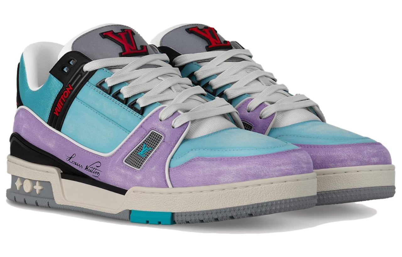 LOUIS VUITTON Trainer Low-Top Skateboard Shoes Men's Blue