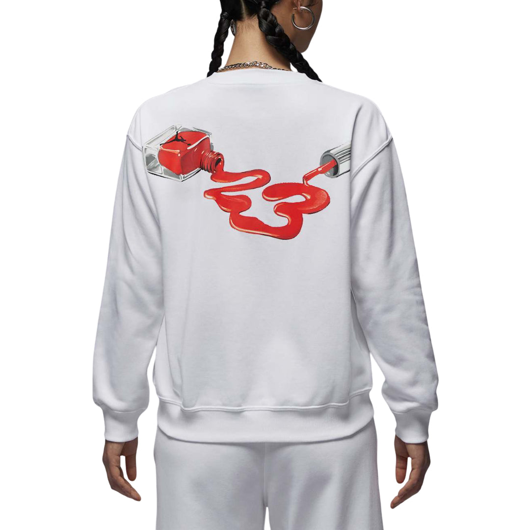 (WMNS) Air Jordan Brooklyn Fleece Crew Neck Sweatshirt Asia Sizing 'White' HV9371-100