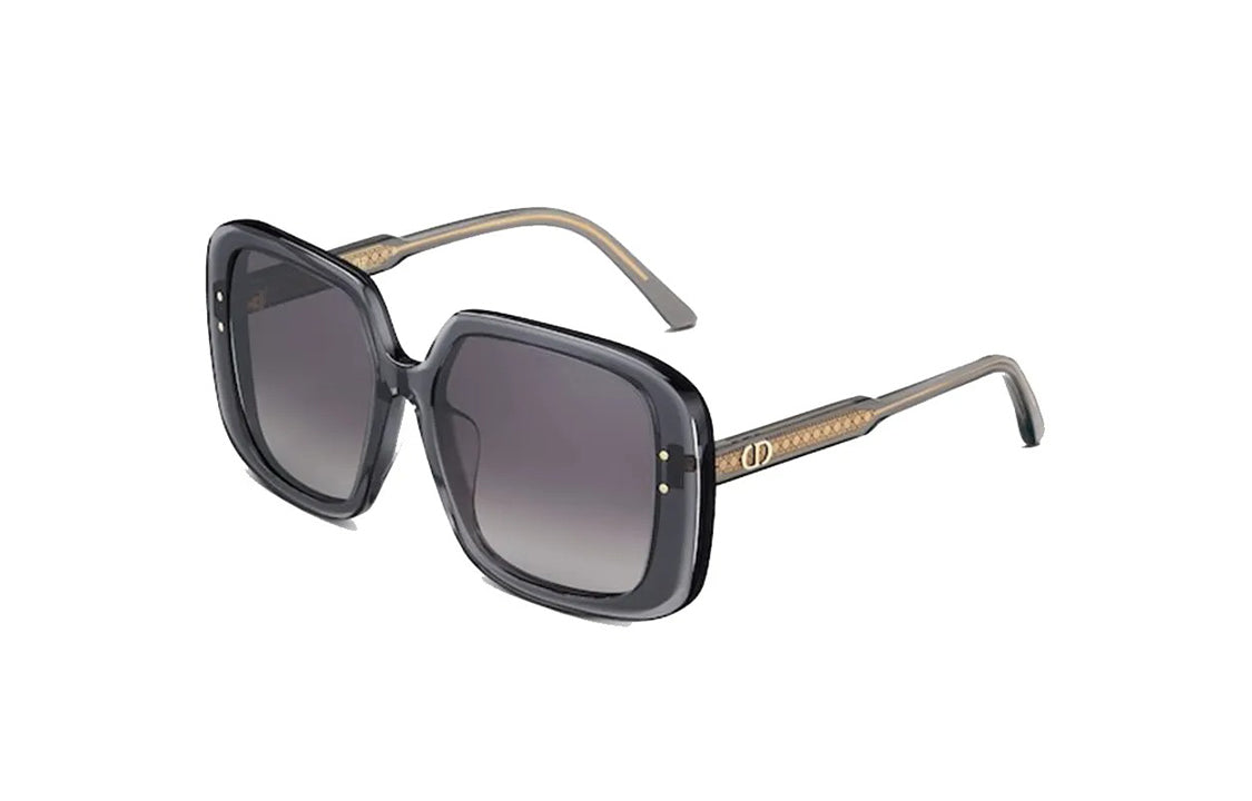 DIOR Plate Frame Irregular Shape Sunglasses Unisex Gray
