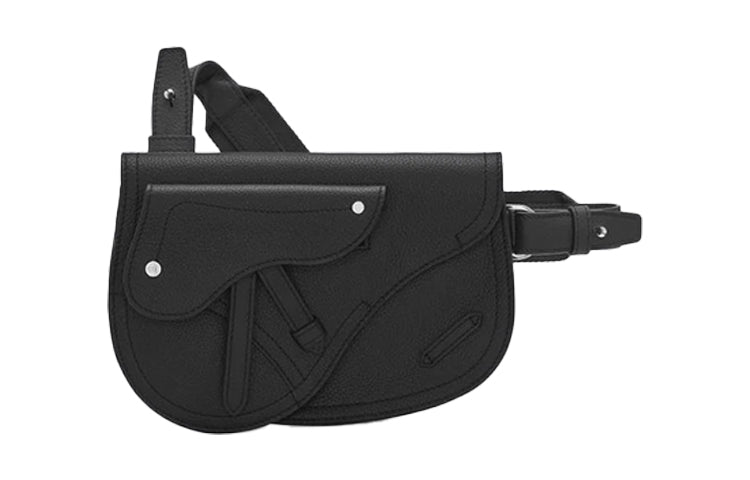 DIOR Saddle Grained Cow Leather Shoulder Bag Crossbody Bag Sling Bags Men's Black