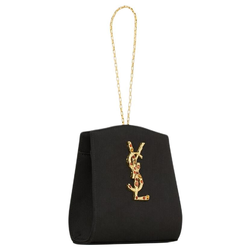 SAINT LAURENT Fabric Clutch Trumpets Women's Black