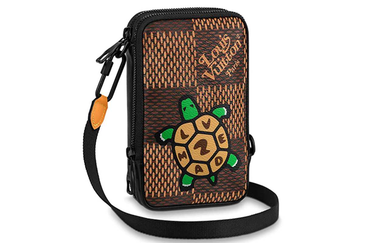 LOUIS VUITTON X NIGO Double Phone Pouch Unisex Brown
