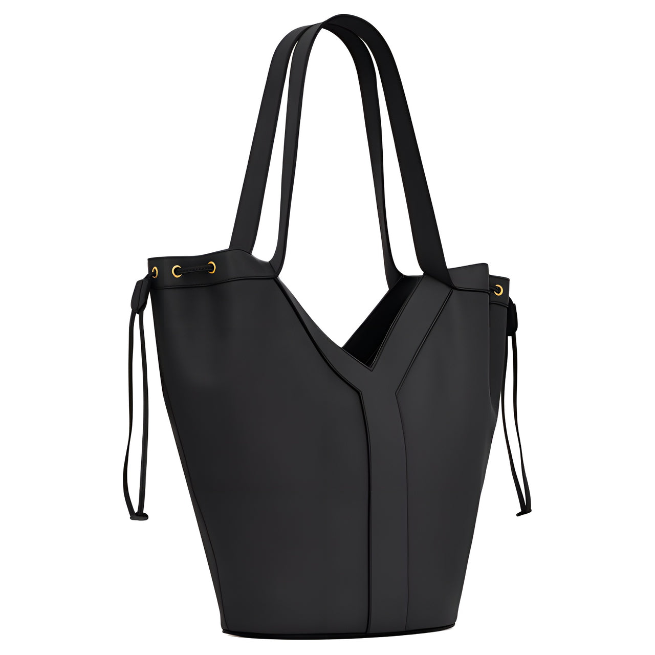 SAINT LAURENT Cow Leather Hobo Bag, Handbag, Shoulder Bag Large Size Women's Black