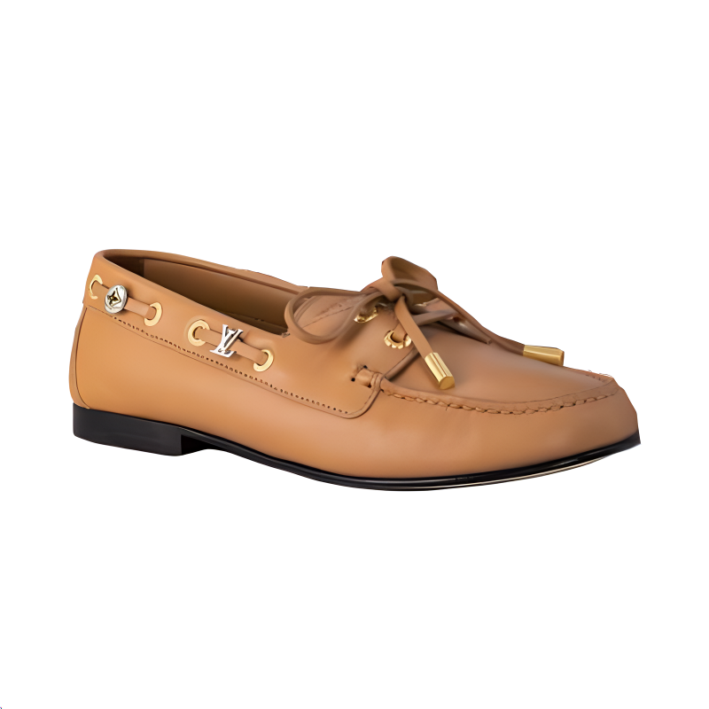 LOUIS VUITTON Soho Boat Shoes Women's Brown