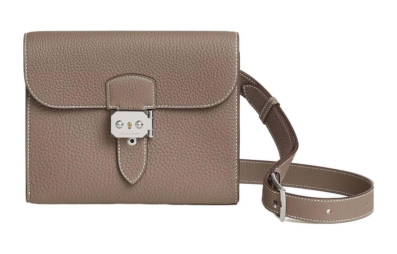 HERMES Sac A Depeches Togo Calfskin Courier Bag Shoulder Bag Crossbody Bag Men's 18 Etoupe Elephant Gray