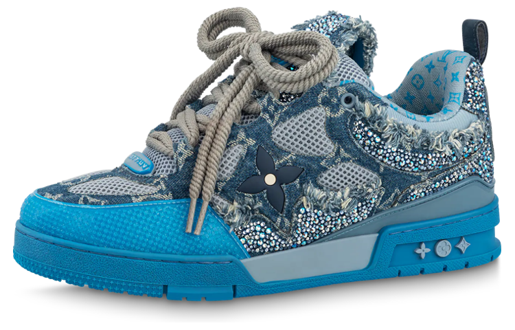LOUIS VUITTON Skate Trainer Blue Swarovski Monogram