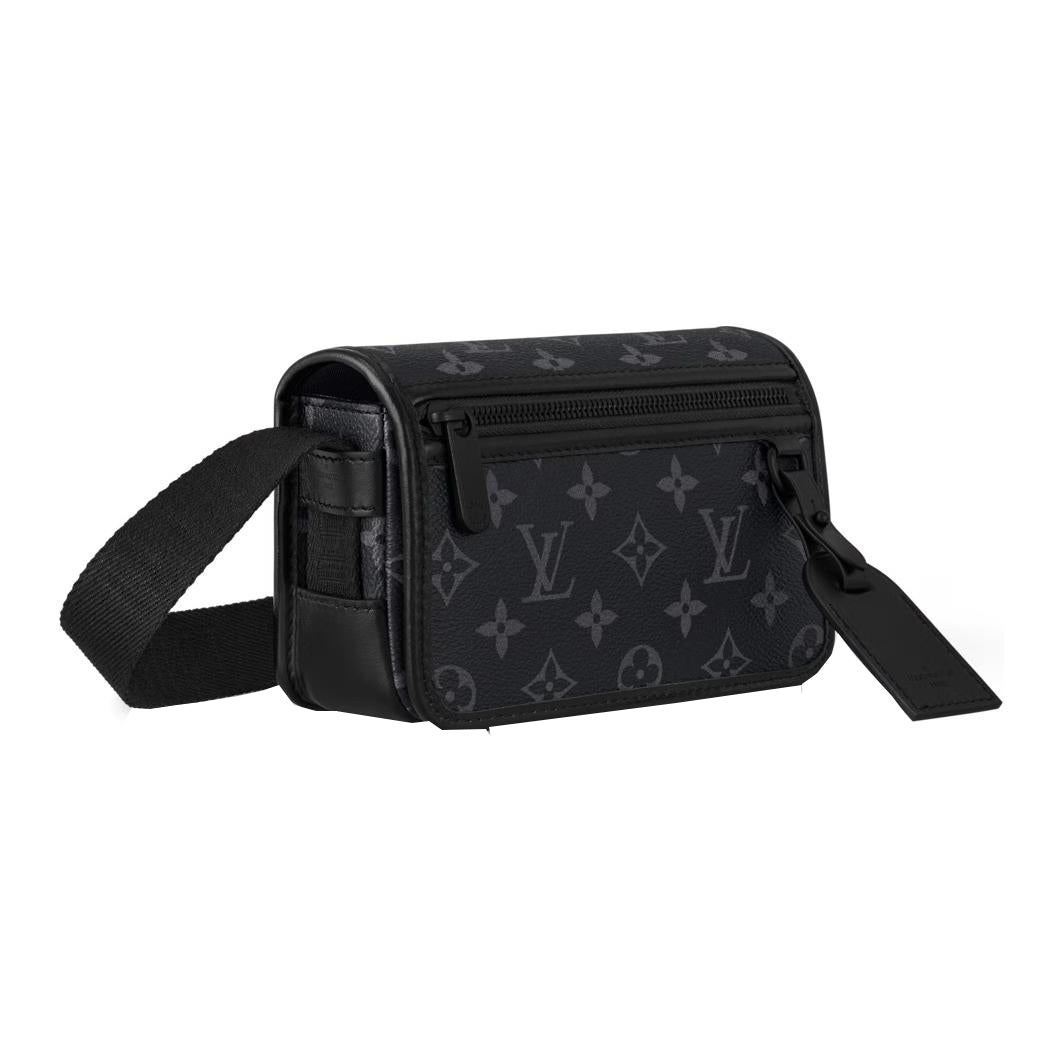 LOUIS VUITTON Bosphore Coated Canvas Cow Leather Patchwork Handheld Crossbody Bag Men's Black