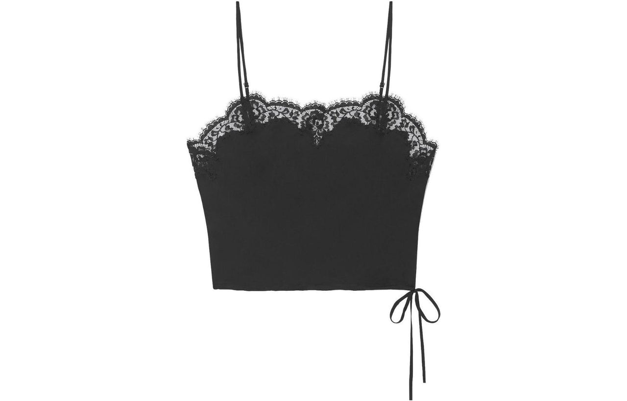 SAINT LAURENT Satin Cropped Top