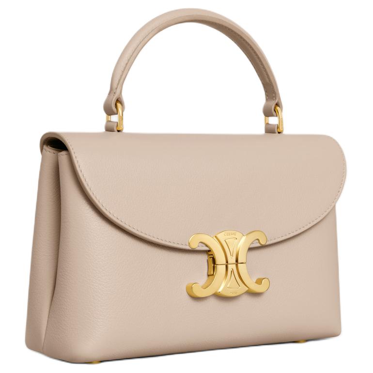 CELINE Soft Cow Leather Shoulder Bag, Crossbody Bag, Handbag Women's Oats Beige