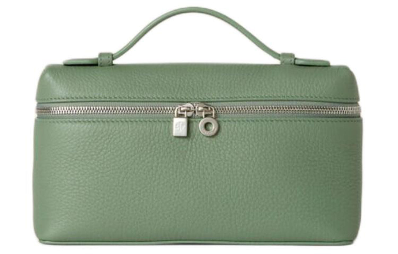 Loro Piana ExtraPocket Leather Small Square Makeup Bag Handbags Shoulder Bags Regular Women's Green