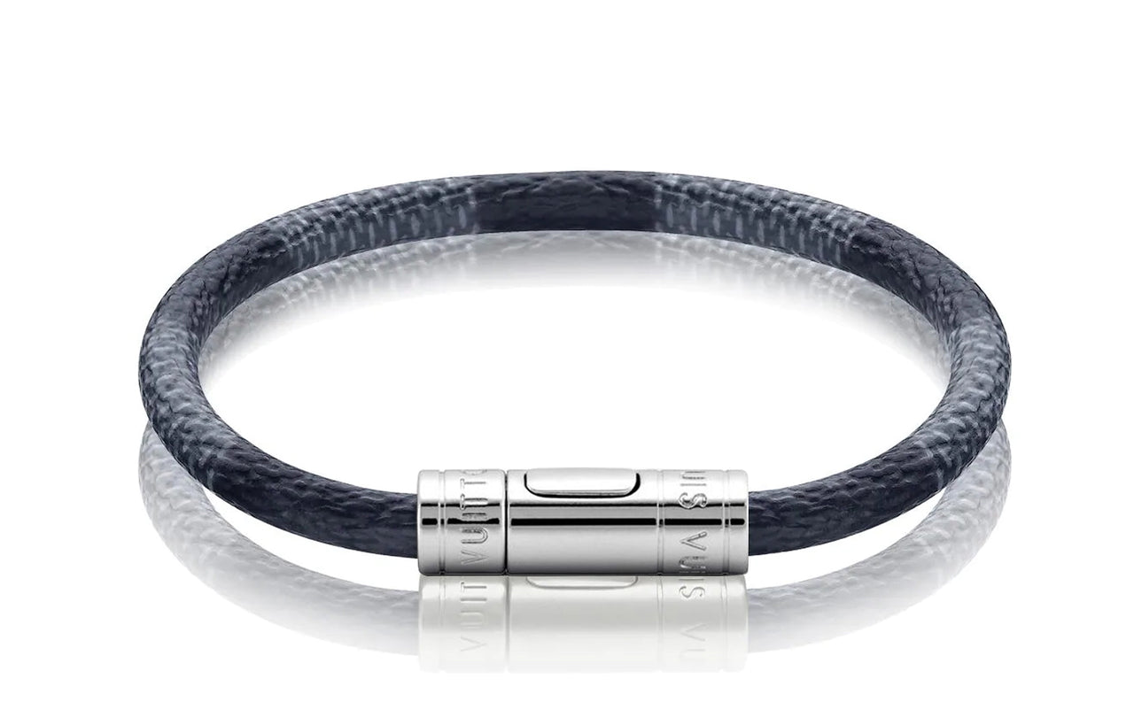 LOUIS VUITTON Damier Cobalt Bangles Men Black/Gray Shopping Bag