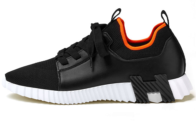 HERMES Bouncing Anti Slip Wear Resistant Low Top Casual Shoes Men's Black