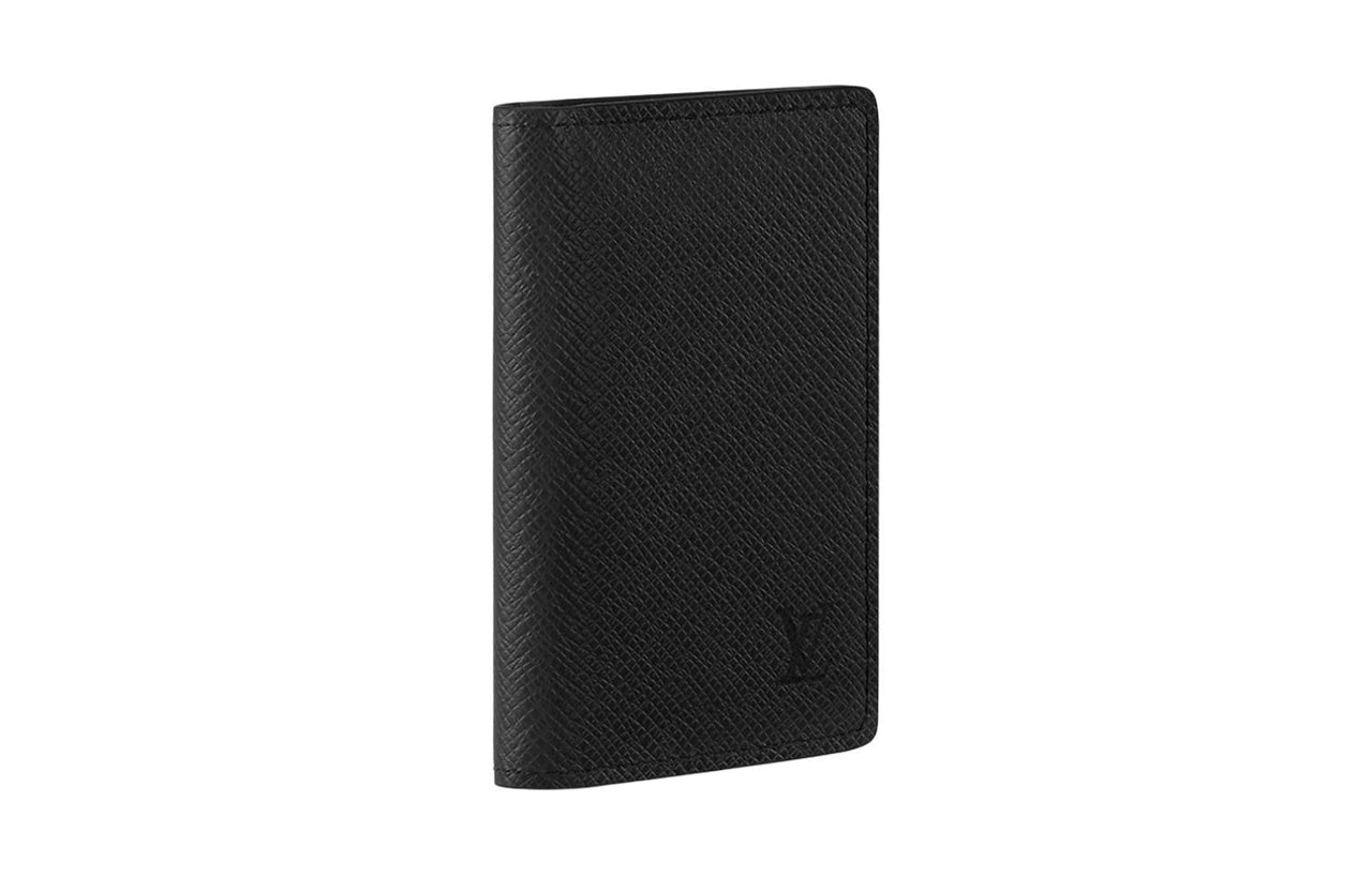 LOUIS VUITTON Tajia Cow Leather Card Holder Wallet Men's Black