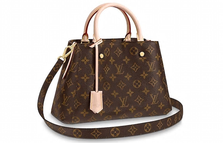 LOUIS VUITTON Montaigne Monogram BB Burgundy Lining Handbag