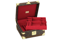 LOUIS VUITTON Canvas Jewelry Box Hard Case Women's Red Lining
