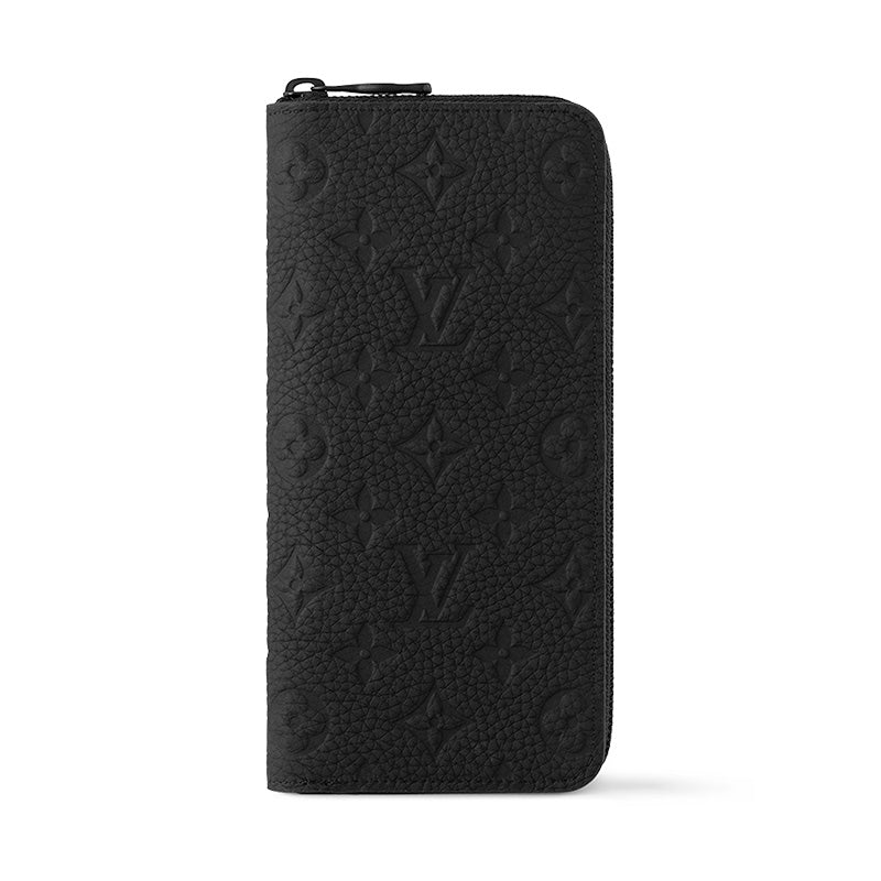 LOUIS VUITTON Zippy Cow Leather Wallet Men's Black