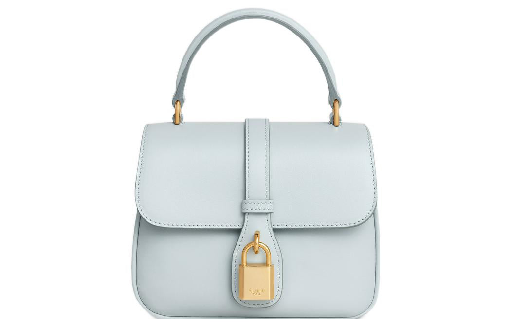 CELINE Tabou Smooth Calf Leather Shoulder Bag Crossbody Bag Handbag Mini Women's Light Blue