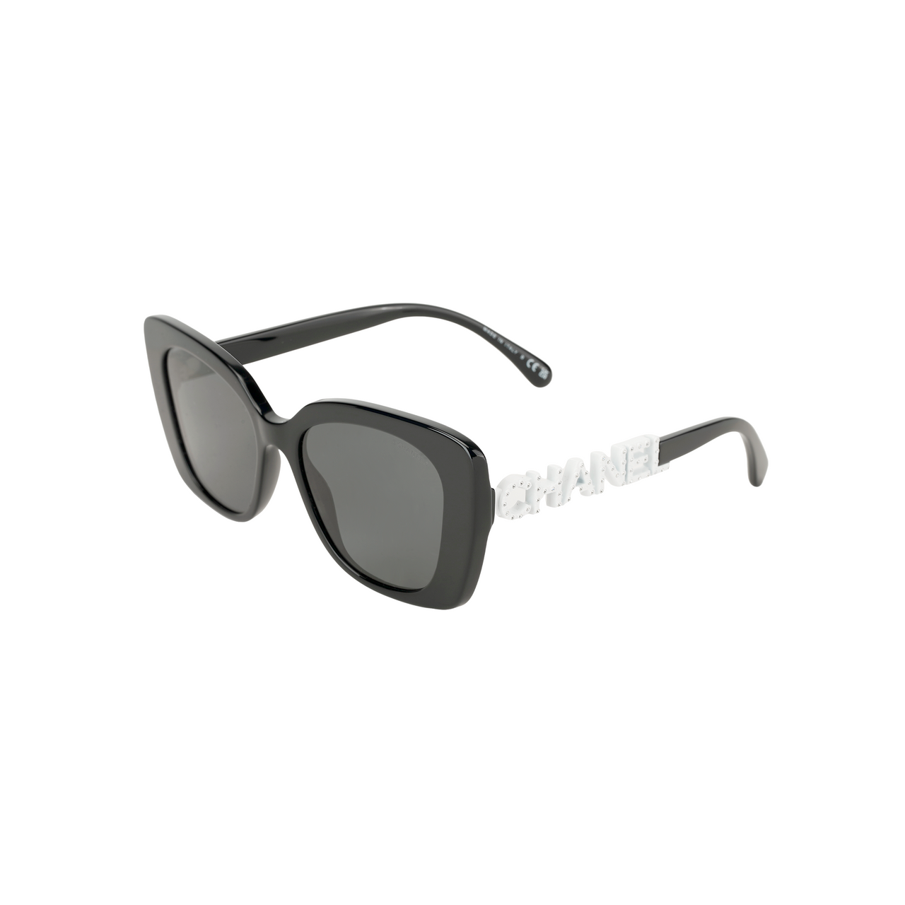 CHANEL Plate Frame Injection Molding Square Sunglasses Unisex Black