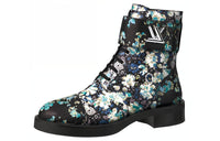 LOUIS VUITTON Lv Wonderland Printing Small Cowhide Flat Blue Black Women's