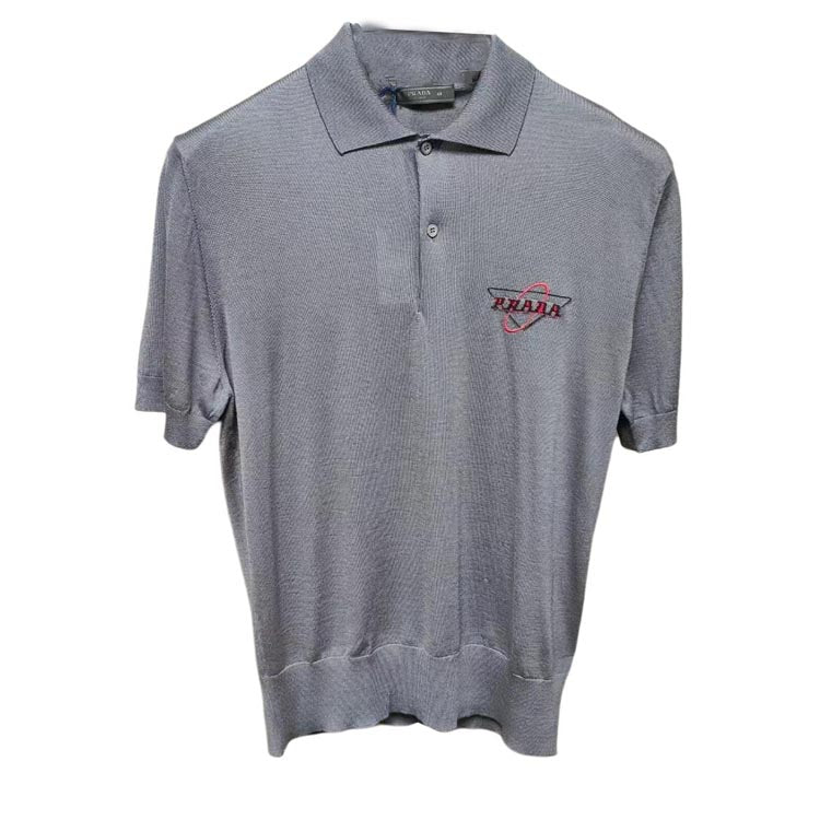 PRADA Polo Shirts Men Gray