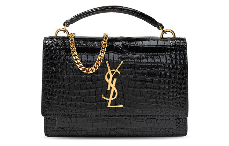 SAINT LAURENT Sunset Chain Wallet Black