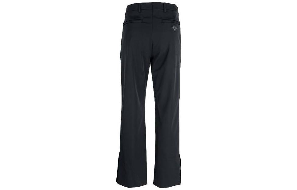 PRADA Logo Plaque Cropped Tailored Trousers