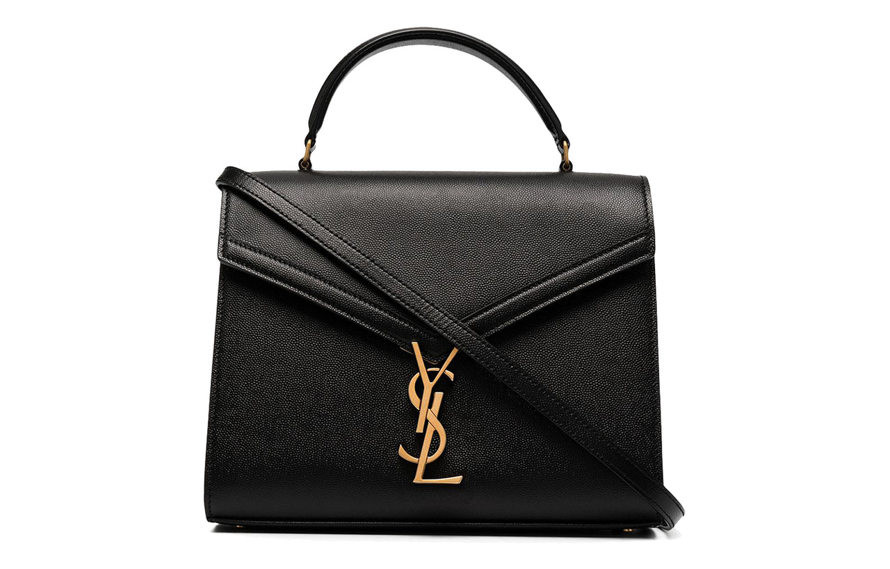 SAINT LAURENT CASSANDRA Grained Embossed Leather Crossbody Bag, Handbag, Shoulder Bag Medium Size Women's Black