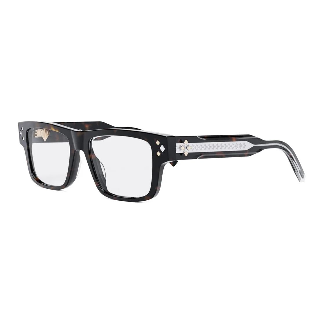 DIOR Acetate Square Eyeglass Frames Men's Tortoiseshell