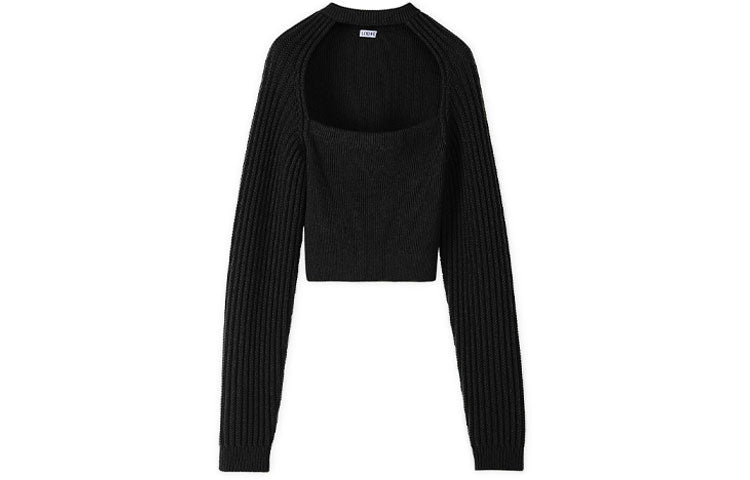 LOEWE Cut Out Cropped Sweater 'Black'
