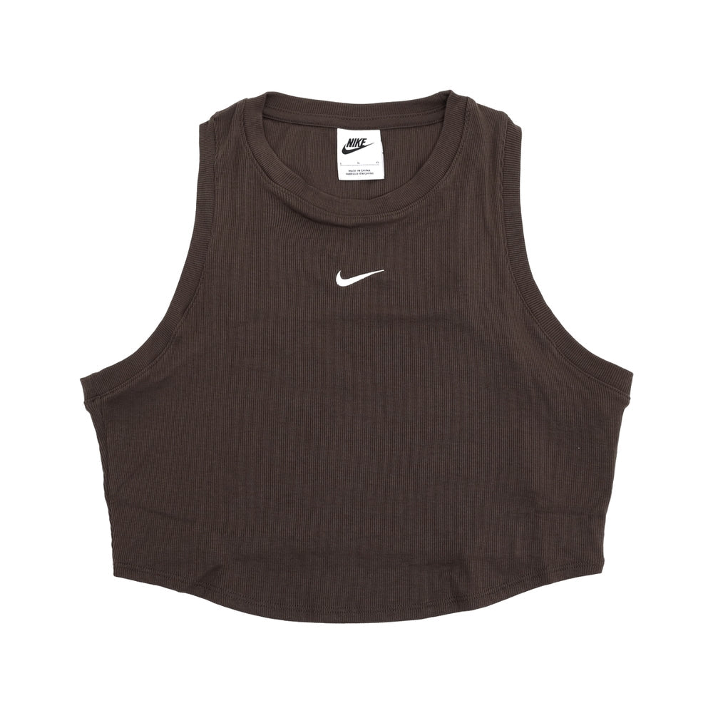 (WMNS) Nike Sportswear Essentials Ribbed Cropped Tank Top 'Brwon' FB8280-237