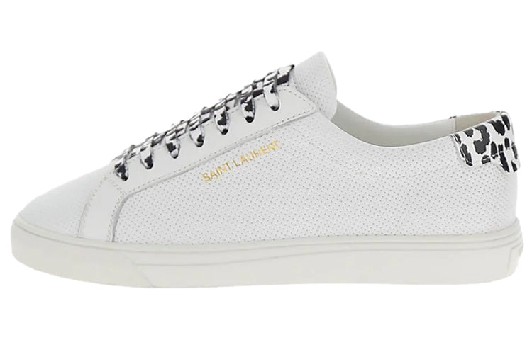 SAINT LAURENT Low Top Stylish Skateboarding Shoes Women's White Black