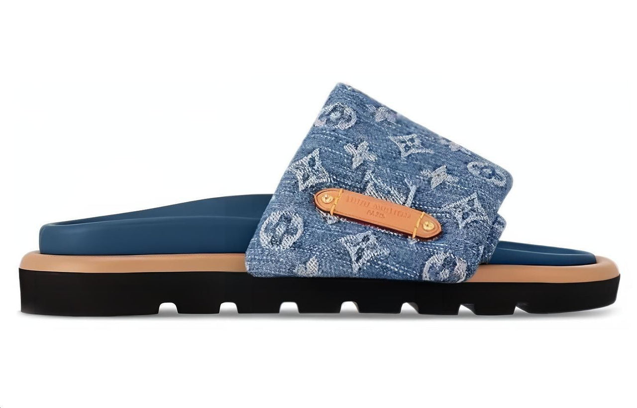 LOUIS VUITTON Pillow Quiet Slide Slippers Women's Blue