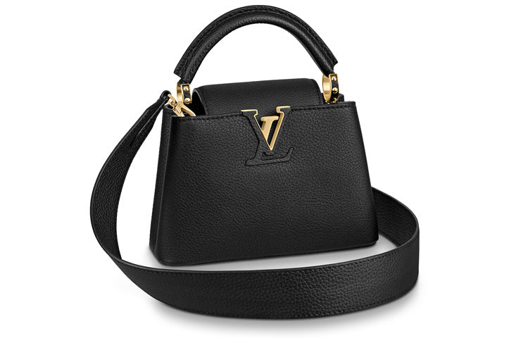 LOUIS VUITTON Capucines Leather Shoulder Bag Crossbody Bag Handbag Mini Women's Black