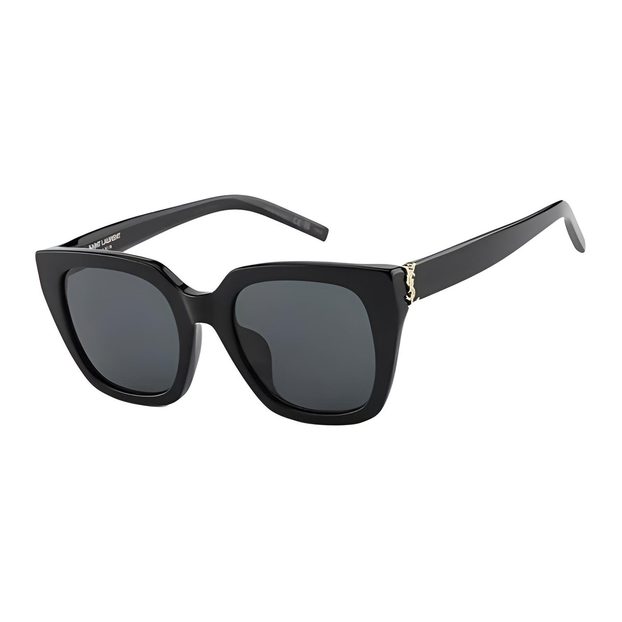 SAINT LAURENT Plate Frame Irregular Shape Sunglasses Women's Black