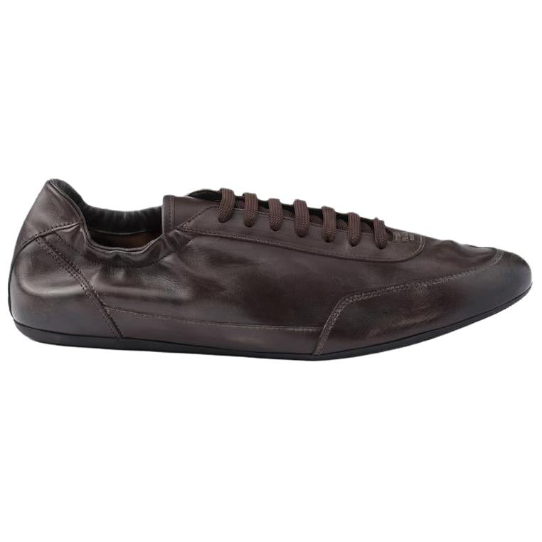 PRADA Collapse Low Top Casual Shoes Men's Brown