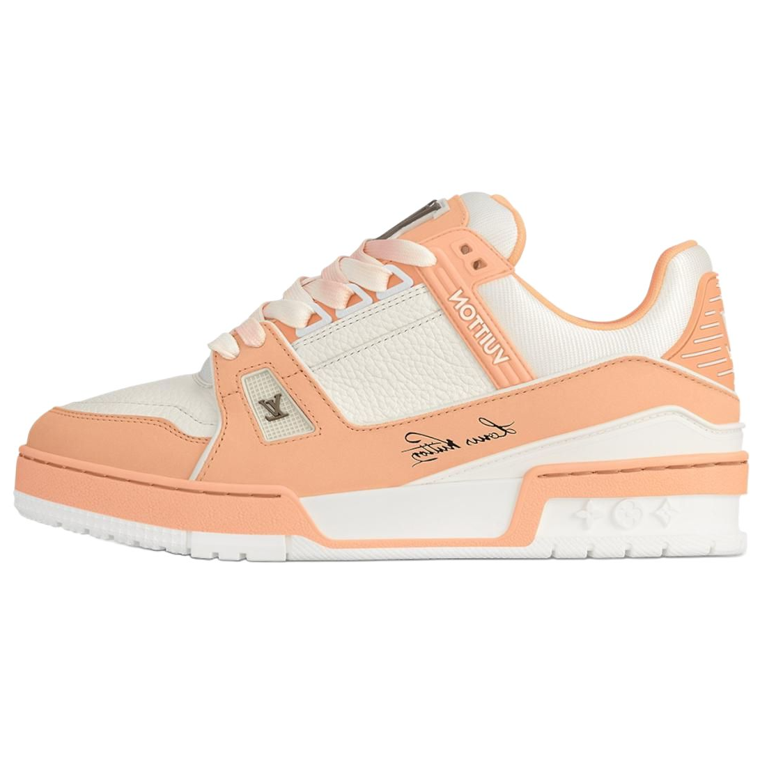 LOUIS VUITTON Trainer Low-Top Skateboard Shoes Women's Orange