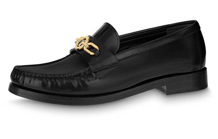 LOUIS VUITTON Major Loafers Casual Shoes Women's Black