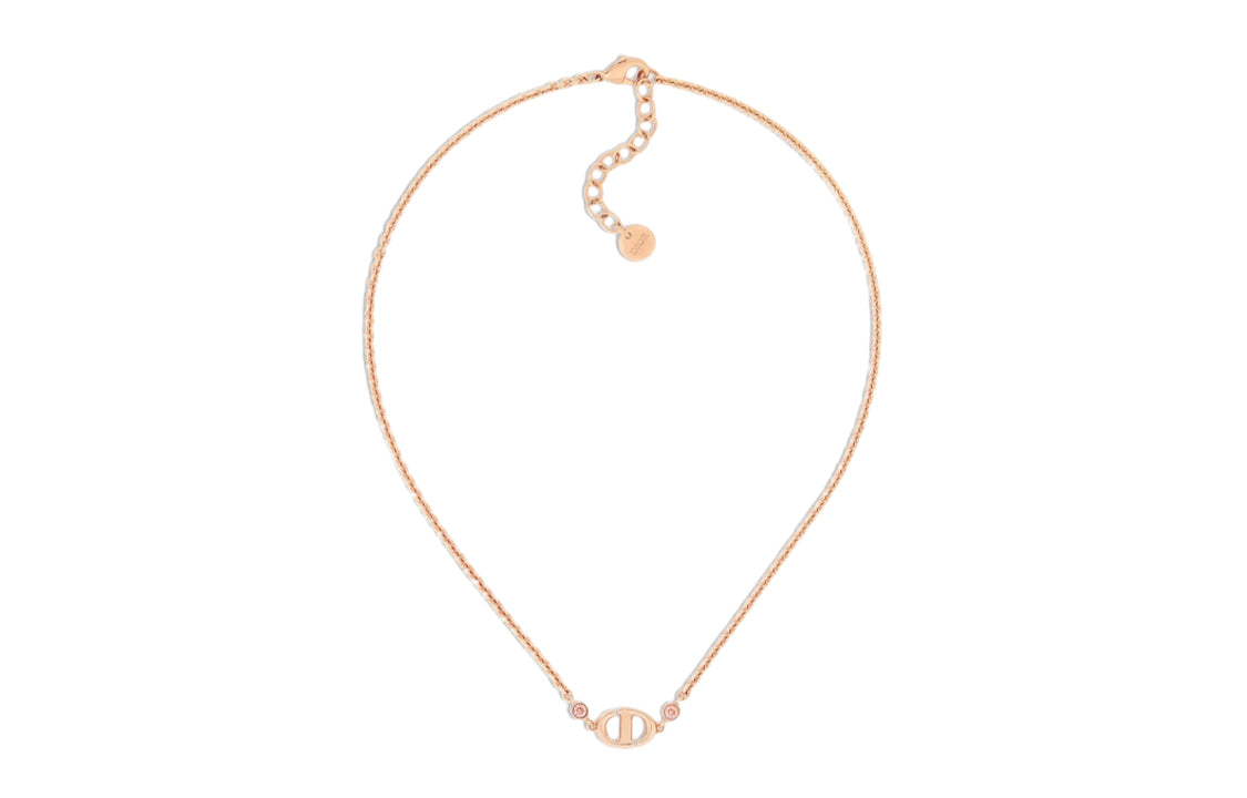 DIOR Metal, Crystal Necklaces Women's Rose Gold