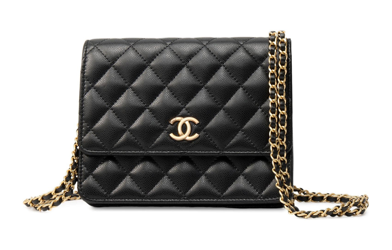 CHANEL WOC Grained Calfskin Crossbody Bag Shoulder Bag Women's Black