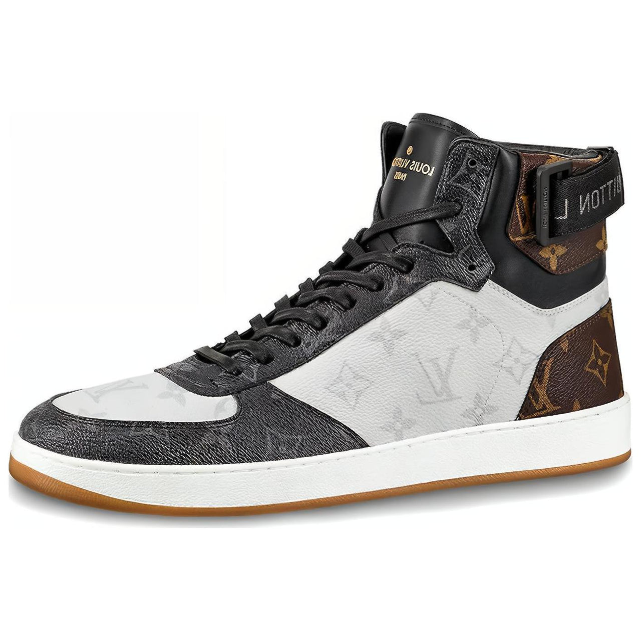 LOUIS VUITTON Rivoli Sneaker Boots 'Patched White Monogram'