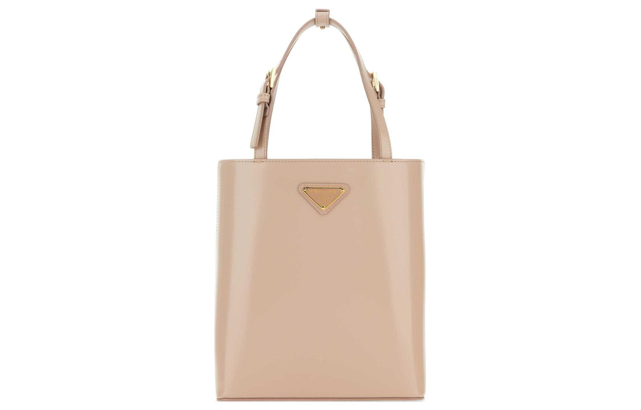 PRADA Leather Tote Bag Shopping Bag Handbag Regular Women's Light Brown