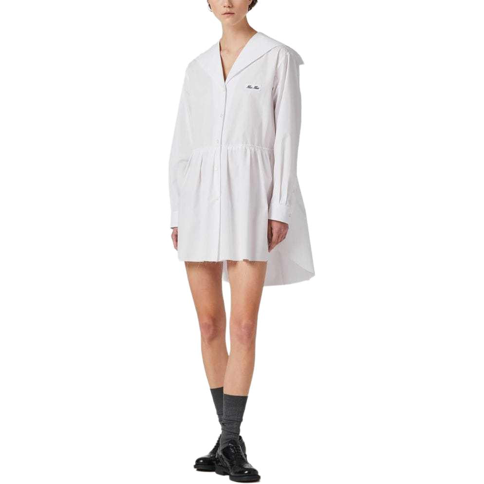 MIU MIU SS24 Long Sleeved Dress Women's White