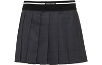 MIU MIU Glen Plaid check Pleated Mini Skirt