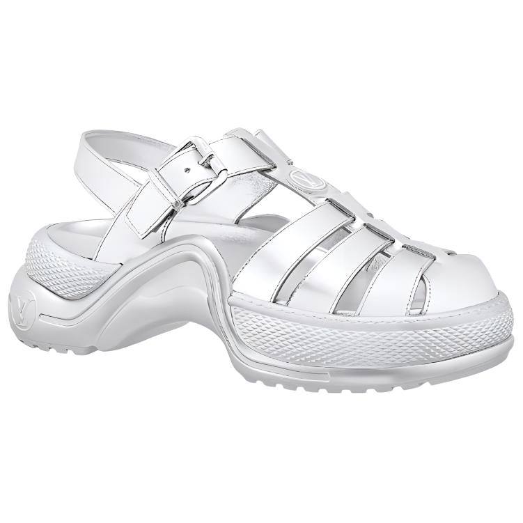 LOUIS VUITTON Archlight 1.0 Line Roman Sandals Women's Silver