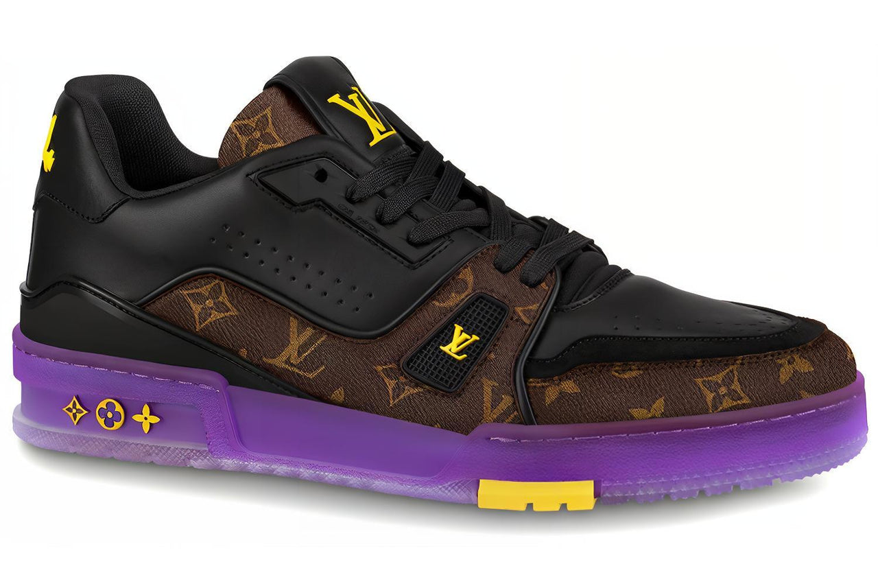 LOUIS VUITTON X Lakers Lv Trainers 'Brown Monogram With Black Purple'