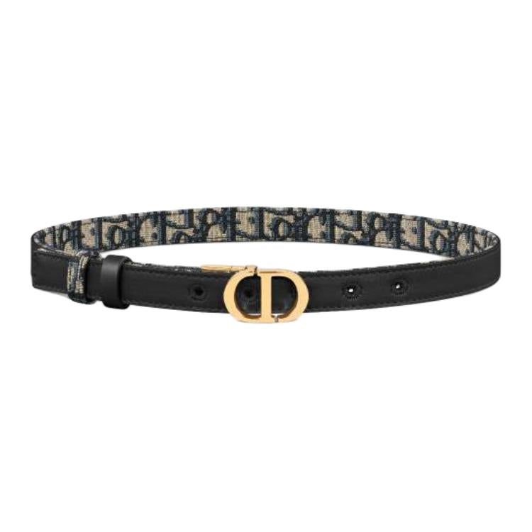 DIOR Cow Leather Leather Belts Unisex Black Width: 2CM