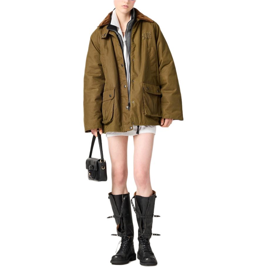 MIU MIU FW24 Jackets Coats Women's Army Green