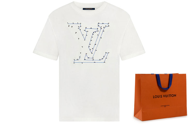 LOUIS VUITTON Stitch-Print T-Shirt For Men White