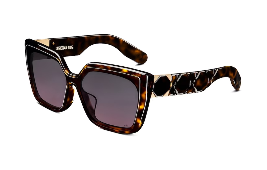 DIOR Irregular Shape Sunglasses Women's Tortoiseshell