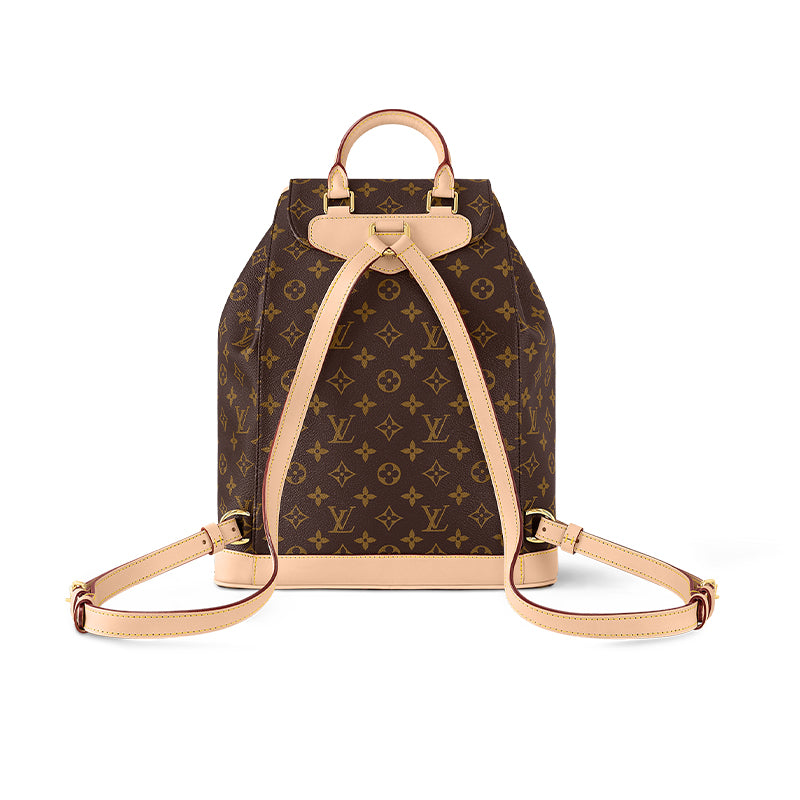 LOUIS VUITTON Montsouris Monogram Coated Canvas Backpack Medium Size Women's Brown